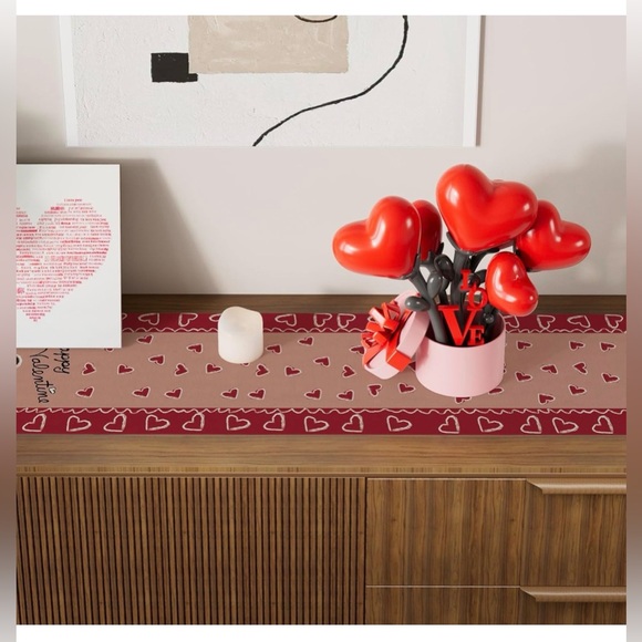 Happy Valentine Table Runner 13x120” Brand New - Picture 2 of 7